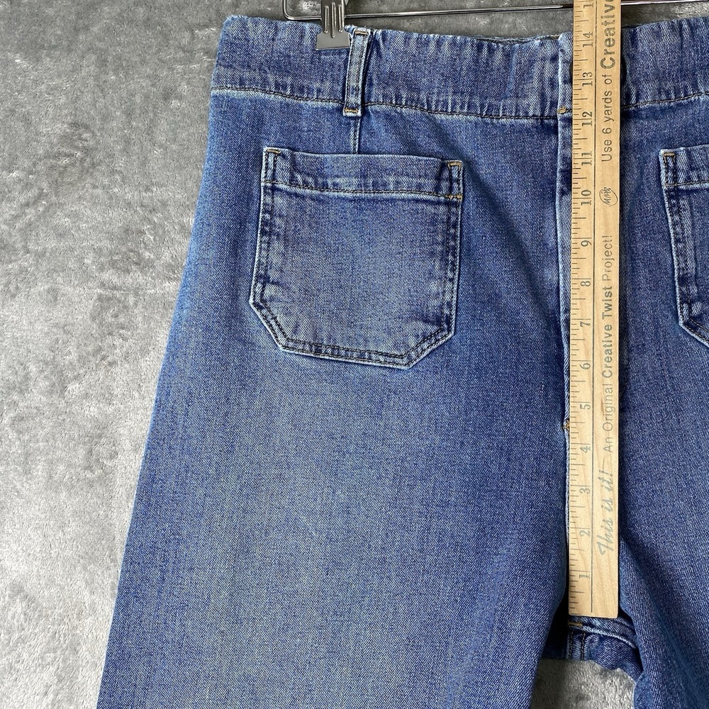 Anthropologie Pilcro The Skipper Cropped Wide Leg Jeans Womens 34 Blue High Rise - Picture 15 of 16